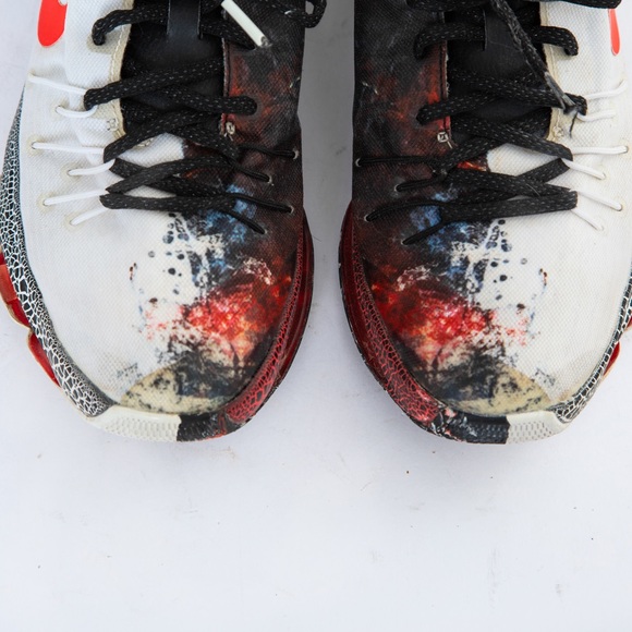 Nike KD 8 Christmas boy’s low top sneaker split design red & black graphic 7Y - Picture 7 of 16